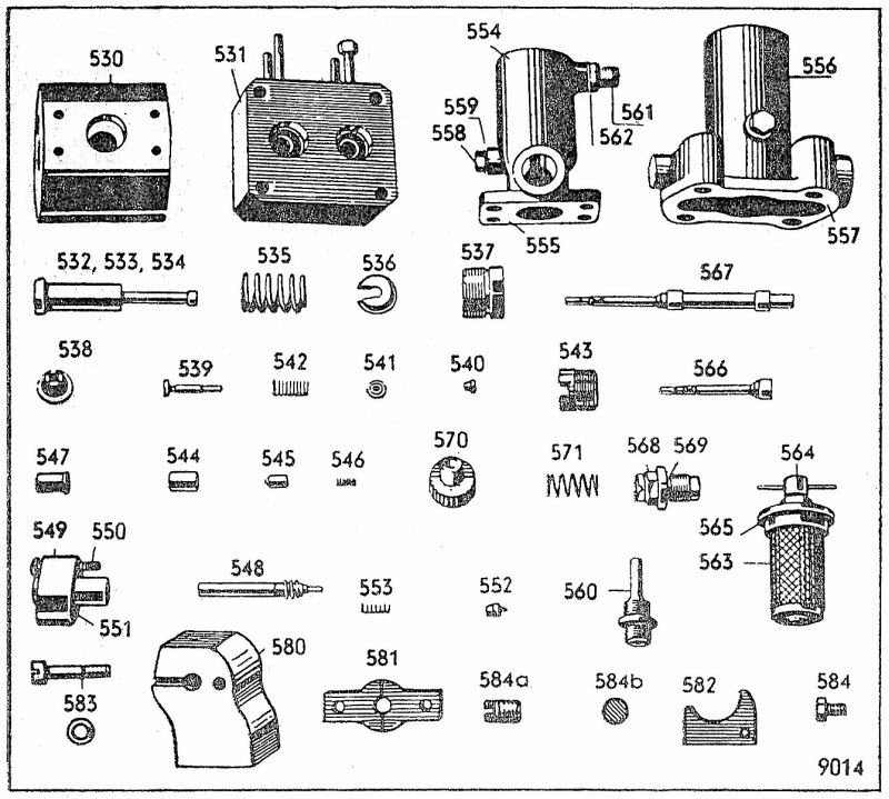 Einzelteile der Einspritzpumpen Güldner GW