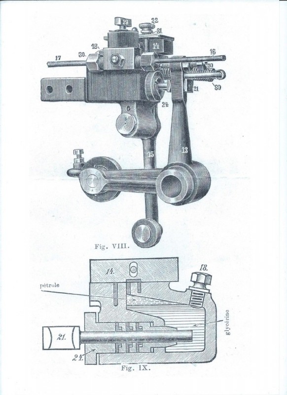 Zeichnung und Schnittbild der Petroleumpumpe