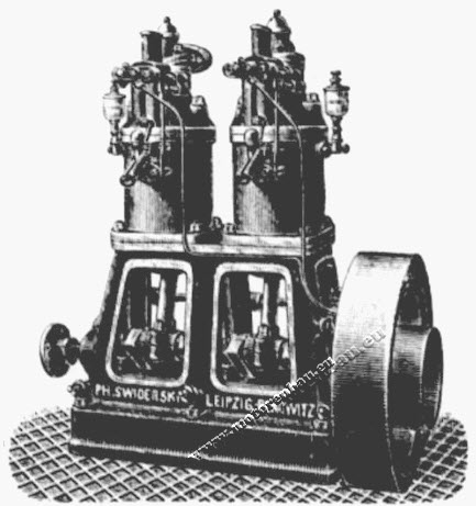 Zweizylinder Swiderski Petroleummotor (1893)