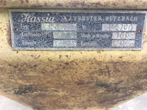 Typenschild Mühle