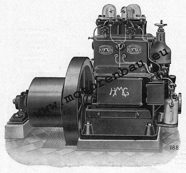2-Zylinder HMG Glühkopfmotor Typ 25/28 G2 "Ornat" stationär
