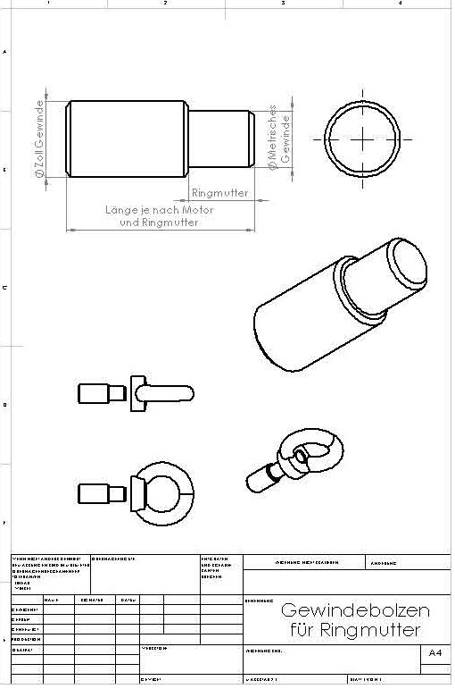 Gewindebolzen für Ringmutter