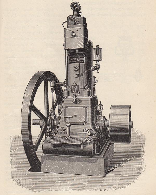 Stehender Petroleummotor der Gasmotoren-Fabrik Deutz