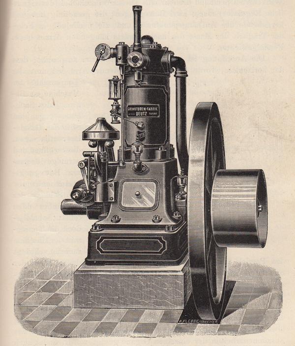 Stehender Gasmotor der Gasmotoren-Fabrik Deutz