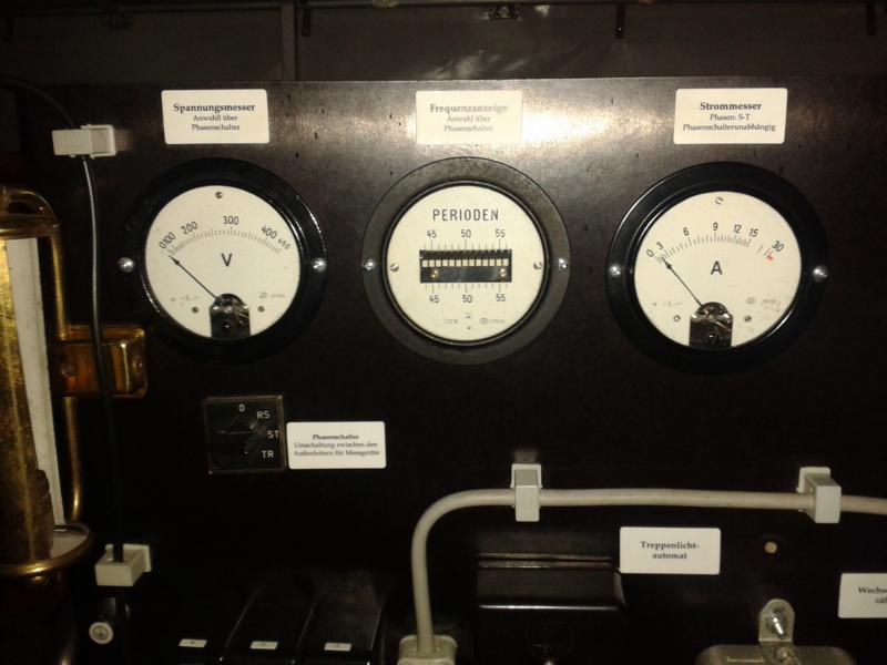 Anzeigen für Spannung, Strom und Frequenz